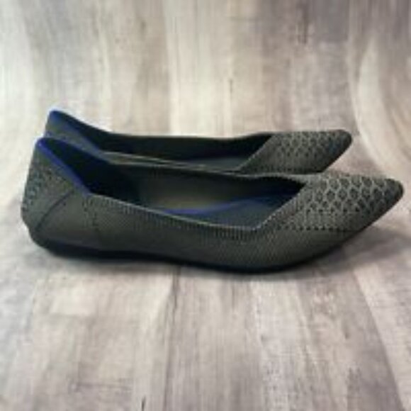 Rothy's Womens Shoes Size 6.5 The Point Flat Python RETIRED Walnut Blue - Picture 3 of 12